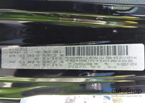 2020 Jeep Wrangler Unlimited Sport 4X4 z USA, uszkodzony, nr VIN 1C4HJXDN2LW154368